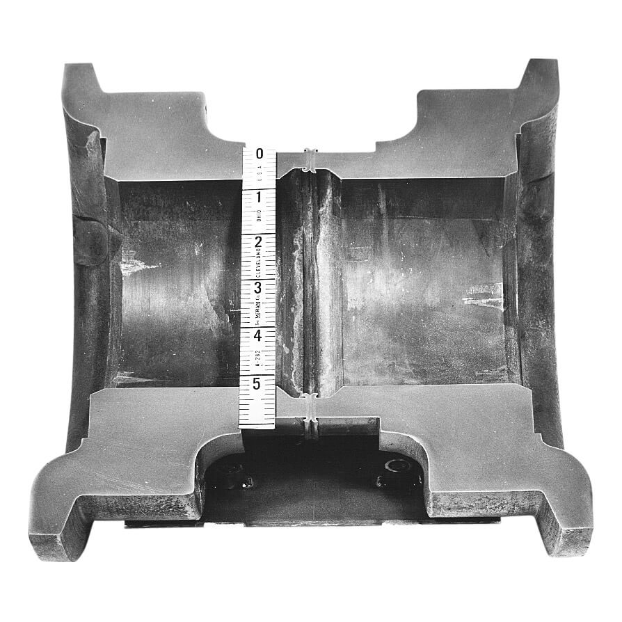 Track roller. Forged halves welded together to produce track roller assemblies.