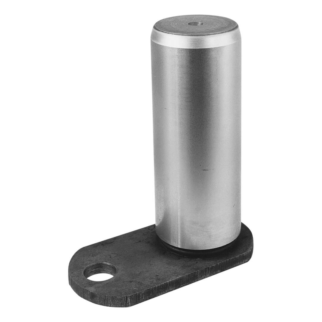 Pin assembly. Pre-chromed pin welded to retaining plate