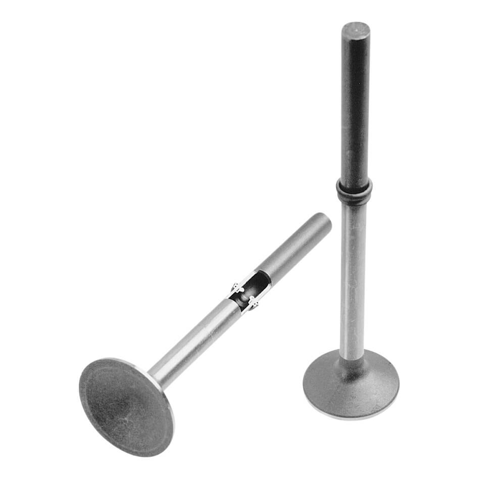 Hollow engine valves for lightweight and liquid-cooled applications