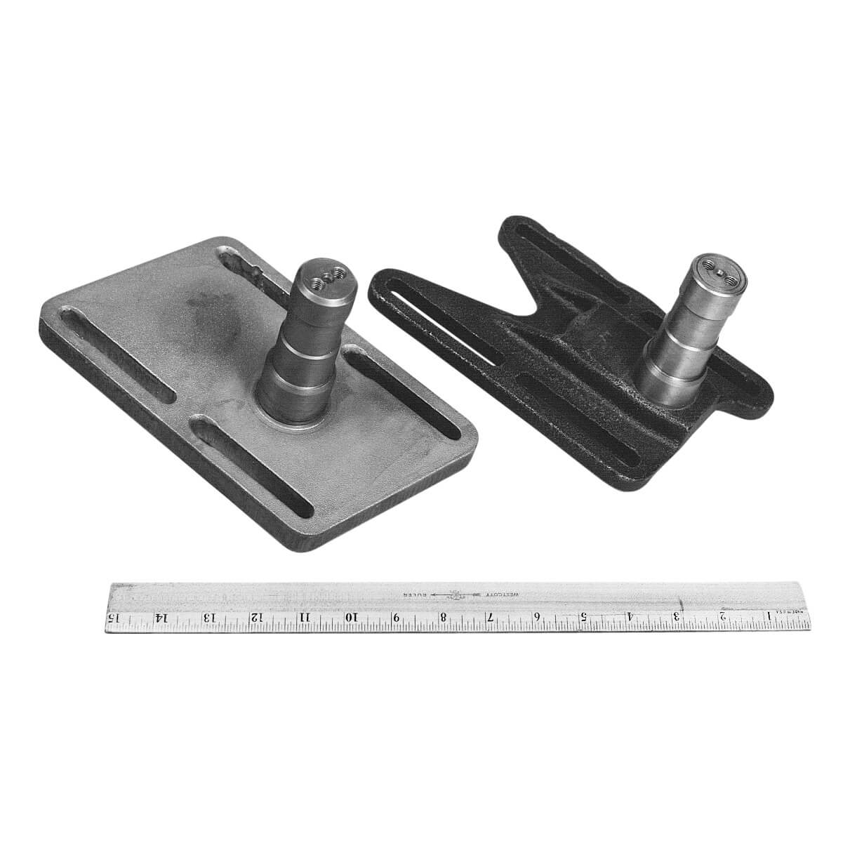 Fan shaft bracket assembly. Barstock welded to plate replaces machined forging.